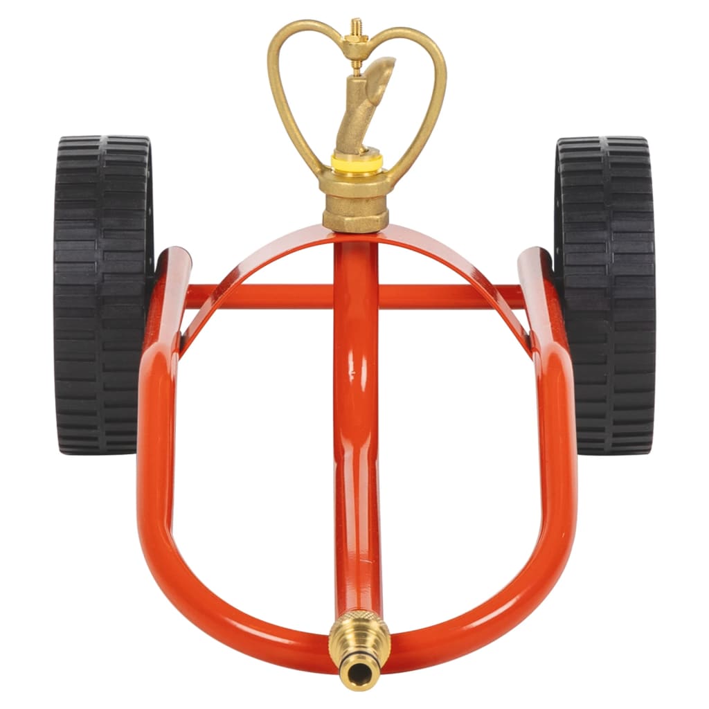 Rasensprenger mit Rädern 360° mobiler Sprinkler-Schlitten Messing Gartenregner