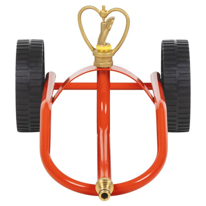 Rasensprenger mit Rädern 360° mobiler Sprinkler-Schlitten Messing Gartenregner