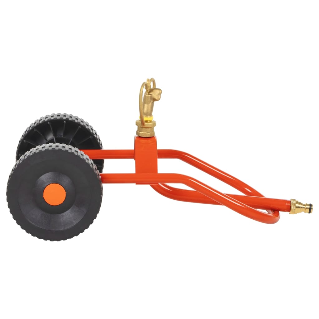 Rasensprenger mit Rädern 360° mobiler Sprinkler-Schlitten Messing Gartenregner