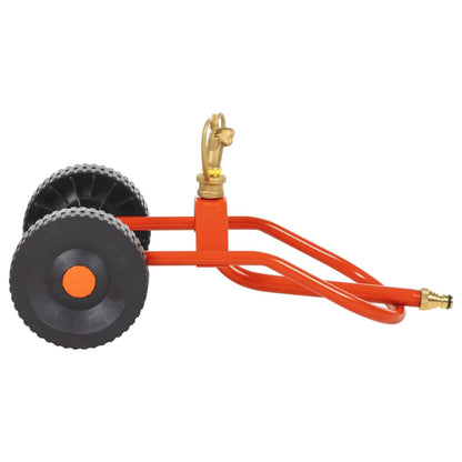 Rasensprenger mit Rädern 360° mobiler Sprinkler-Schlitten Messing Gartenregner