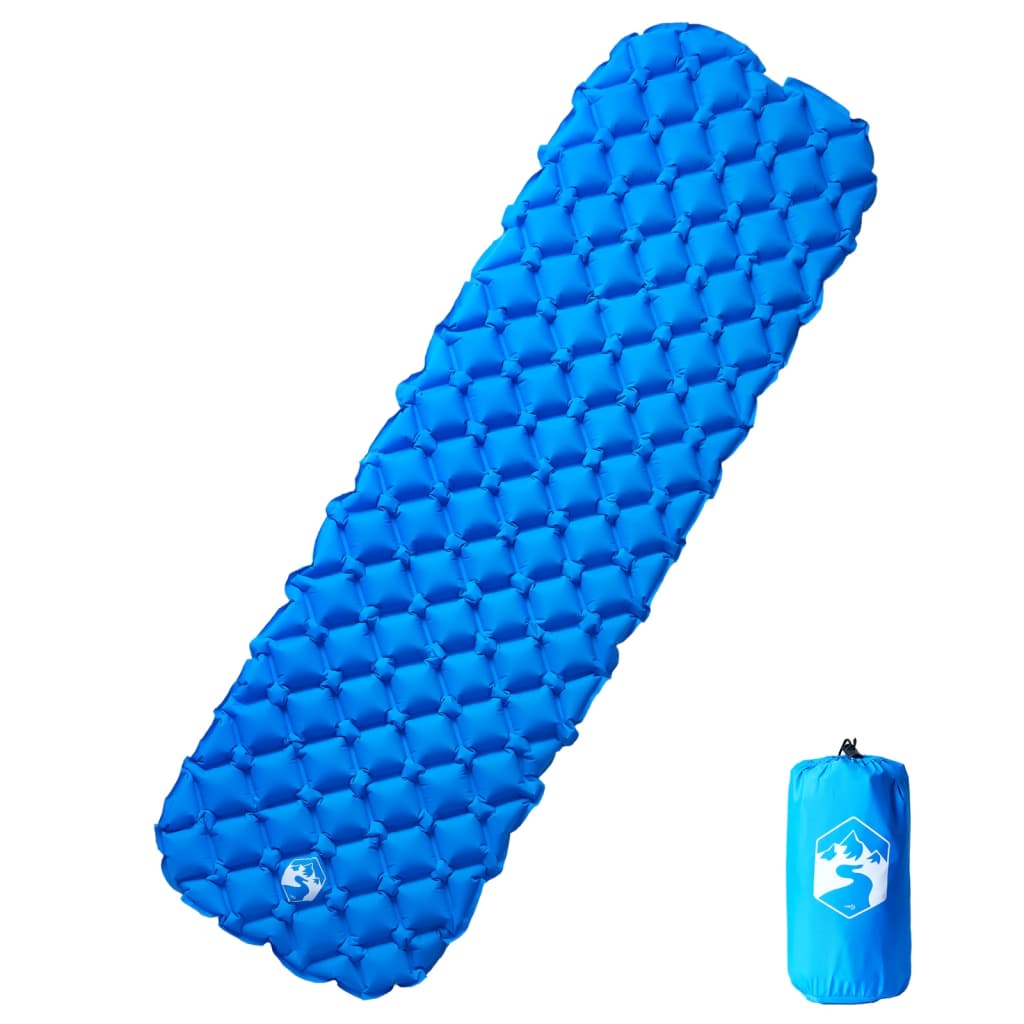 Aufblasbare Isomatte Blau 190x58x6 cm ultraleichte Luftmatratze 550g Camping