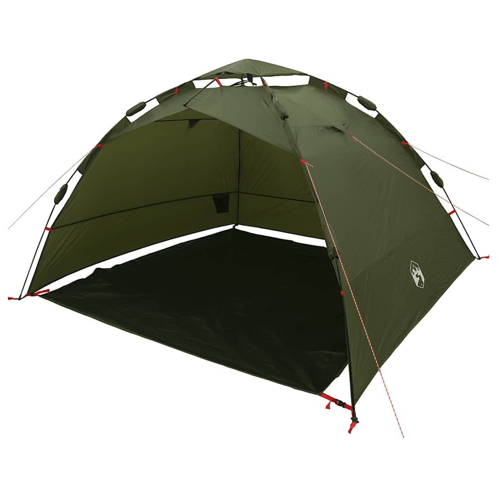 Zelt 4 Personen Olivgrün Quick Release Wasserdicht Camping Angeln