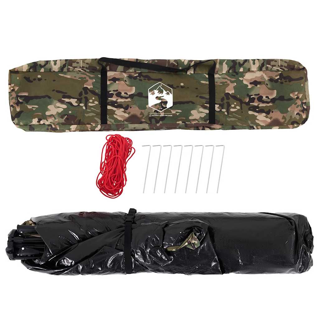 vidaXL Fishing Tent 4 Person Camouflage Pattern Quick Release