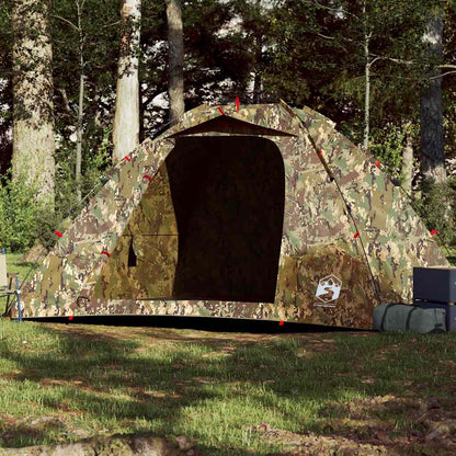 vidaXL Fishing Tent 4 Person Camouflage Pattern Quick Release