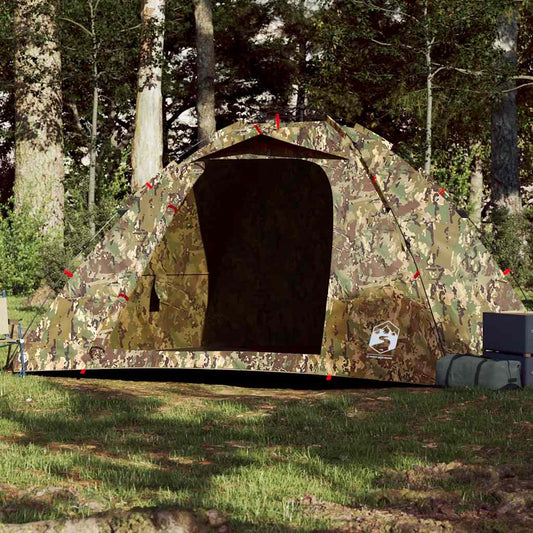 vidaXL Fishing Tent 4 Person Camouflage Pattern Quick Release