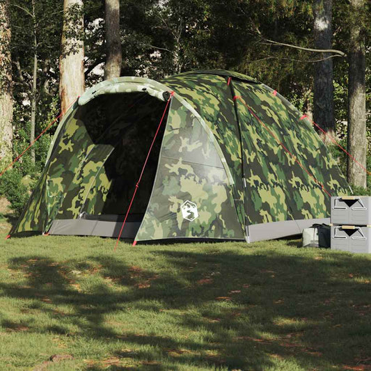 vidaXL Fishing Tent 2 Person Camouflage Pattern Waterproof