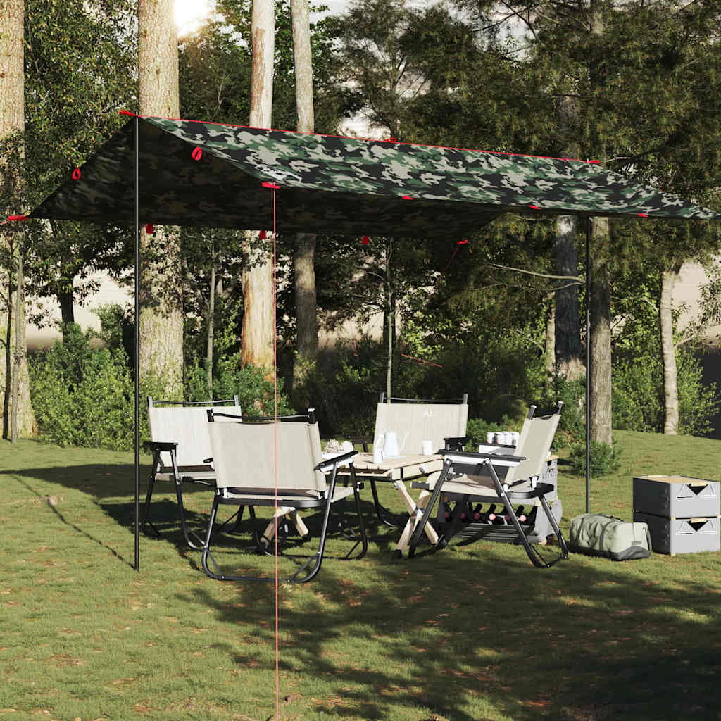 vidaXL Tarp Camouflage Pattern 406x306 cm Waterproof