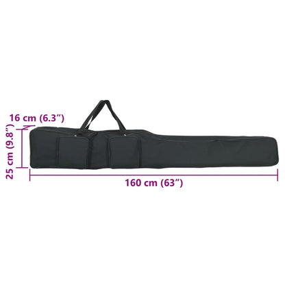 Angelrutentasche Schwarz 160 cm Oxford-Gewebe Rutenfutteral Rutentasche