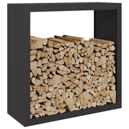 Kaminholzregal Brennholzregal Holzregal 100x40x100 cm Stahl Schwarz Kamin