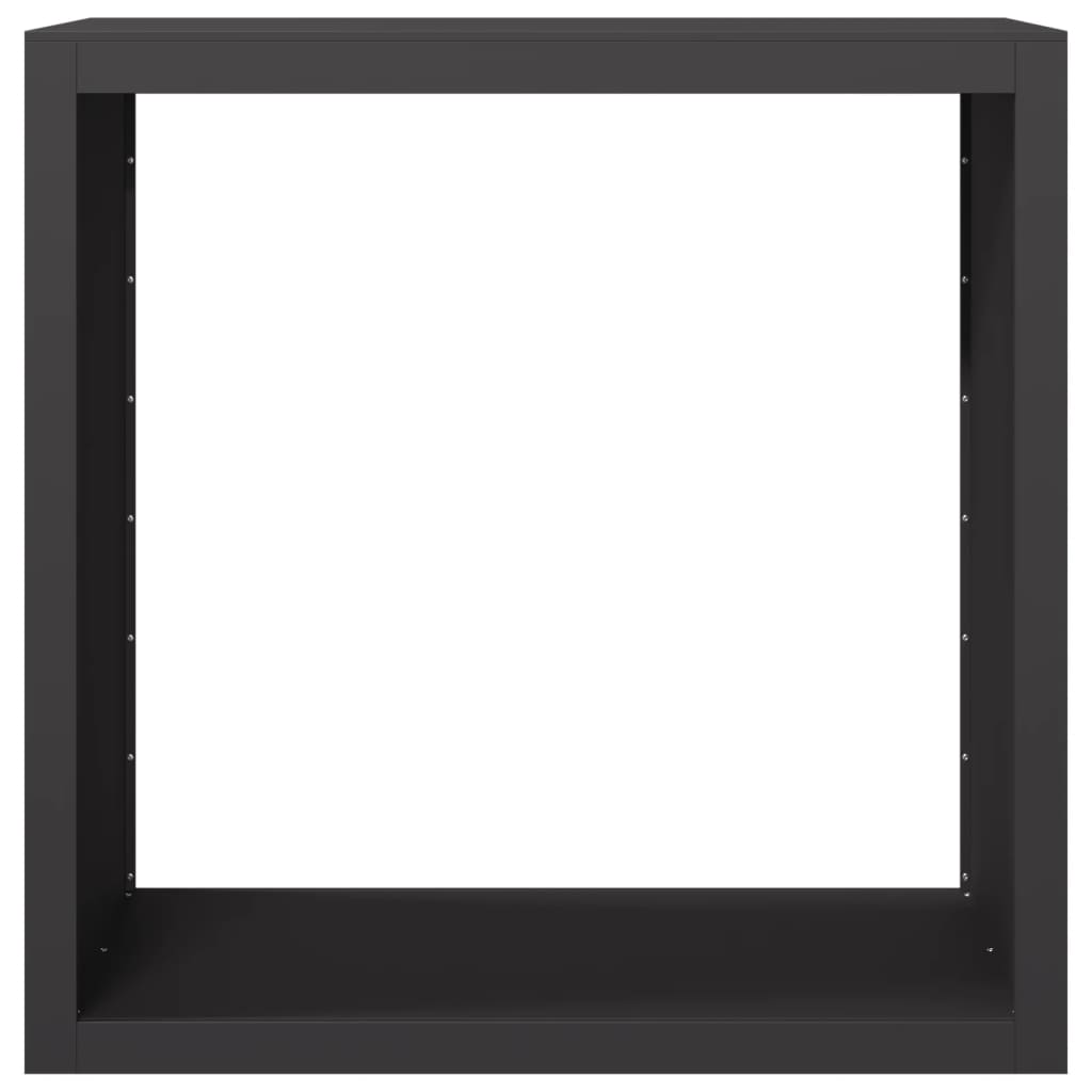 Kaminholzregal Brennholzregal Holzregal 100x40x100 cm Stahl Schwarz Kamin