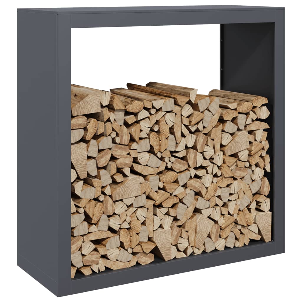 Kaminholzregal Brennholzregal Holzregal 100x40x100 cm Stahl Anthrazit Kamin