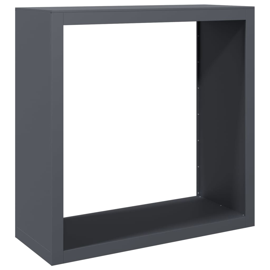 Kaminholzregal Brennholzregal Holzregal 100x40x100 cm Stahl Anthrazit Kamin