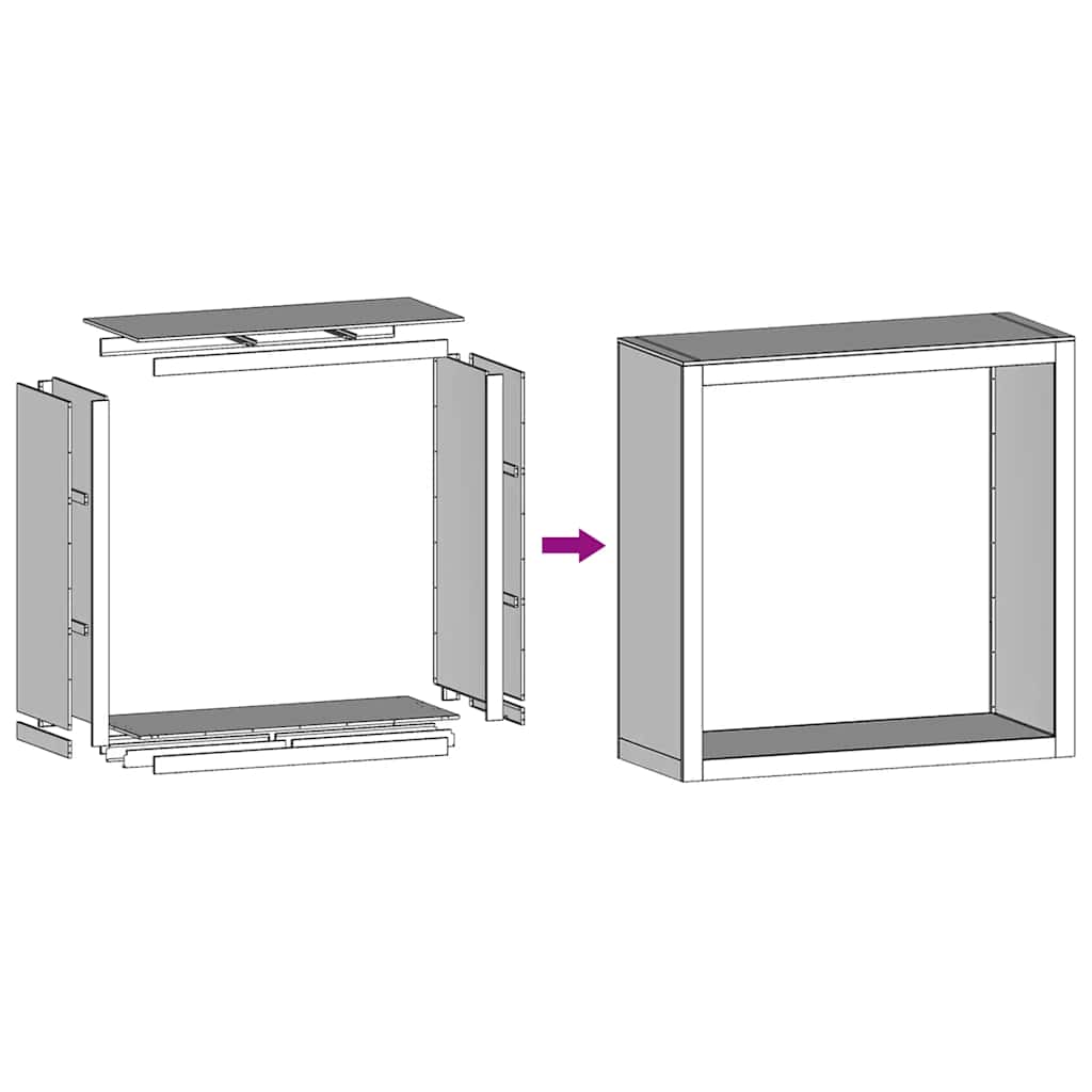 vidaXL Firewood Rack 100x40x100 cm Galvanized Steel
