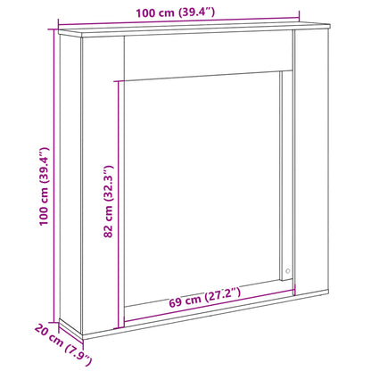 vidaXL Fireplace surround Sonoma oak 100x20x100 cm wood-based material