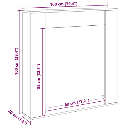 vidaXL Fireplace Surround Artisan Oak 100x20x100 cm Wood-based material