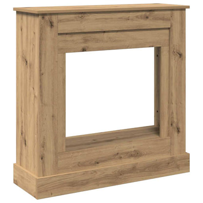 Kaminkonsole Elektrokamin Kaminrahmen 90x30x90 cm Artisan Eiche Holzwerkstoff