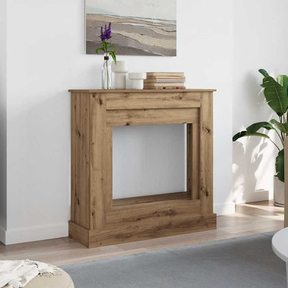 Kaminkonsole Elektrokamin Kaminrahmen 90x30x90 cm Artisan Eiche Holzwerkstoff