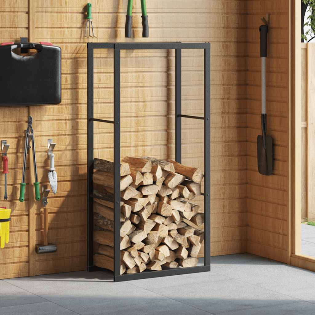 Kaminholzregal Brennholzregal 55x30x116 cm Stahl horizontal vertikal Schwarz