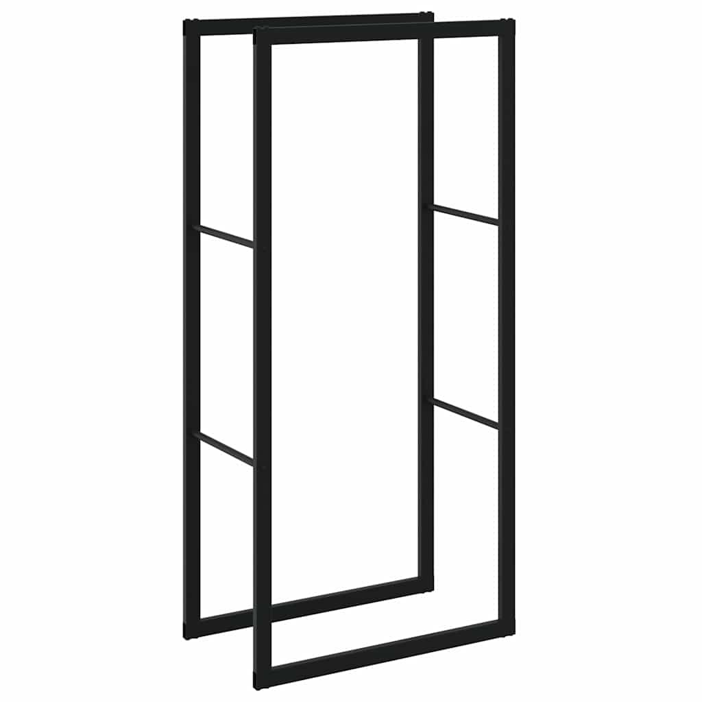 Kaminholzregal Brennholzregal 55x30x116 cm Stahl horizontal vertikal Schwarz
