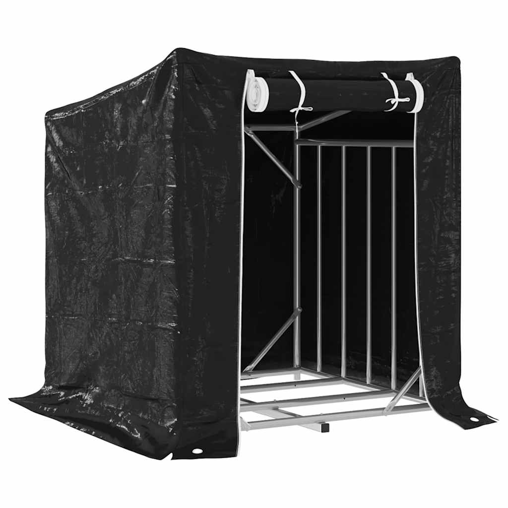 Firewood rack with rain cover 100x100x111 cm wood storage firewood stand