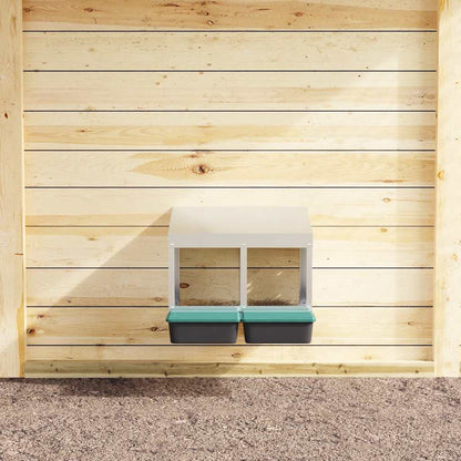 Abrollnest Hühner 2-fach Legenest Metall 53x50x46 cm Wandmontage Eierfach