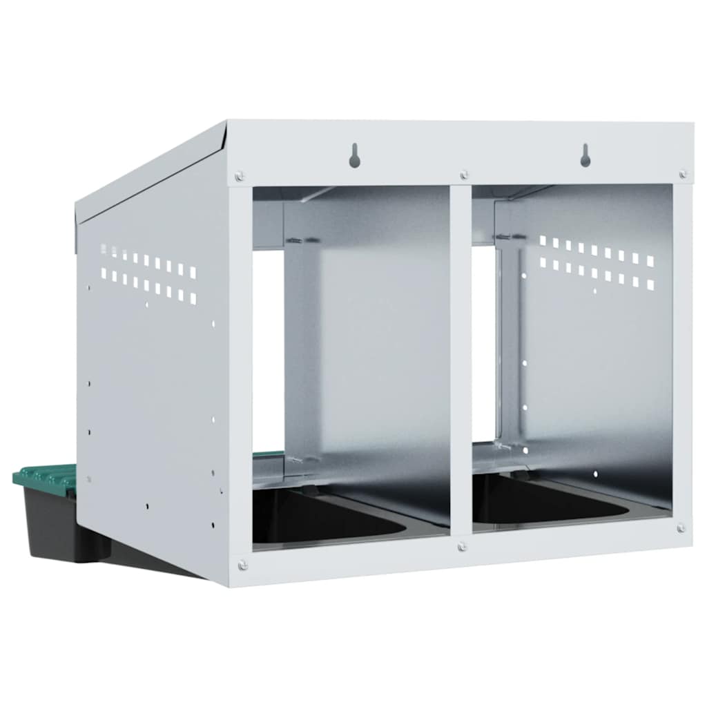Abrollnest Hühner 2-fach Legenest Metall 53x50x46 cm Wandmontage Eierfach