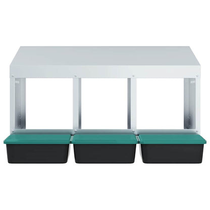 Abrollnest Hühner 3-fach Legenest Metall 79,5x50x46 cm Wandmontage Eierfach