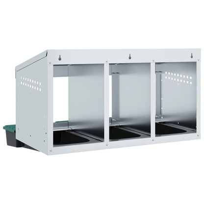 Abrollnest Hühner 3-fach Legenest Metall 79,5x50x46 cm Wandmontage Eierfach