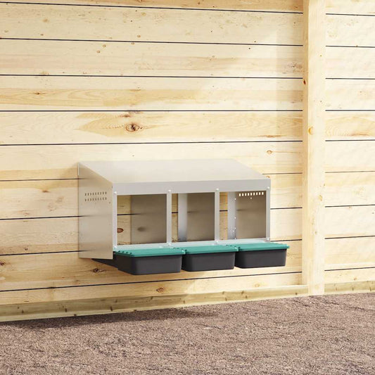 Abrollnest Hühner 3-fach Legenest Metall 79,5x50x46 cm Wandmontage Eierfach