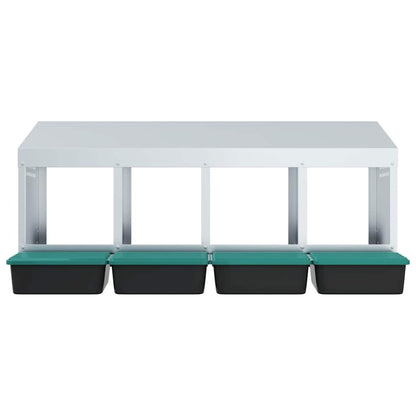 Abrollnest Hühner 4-fach Legenest Metall 106x50x46 cm Wandmontage Eierfach