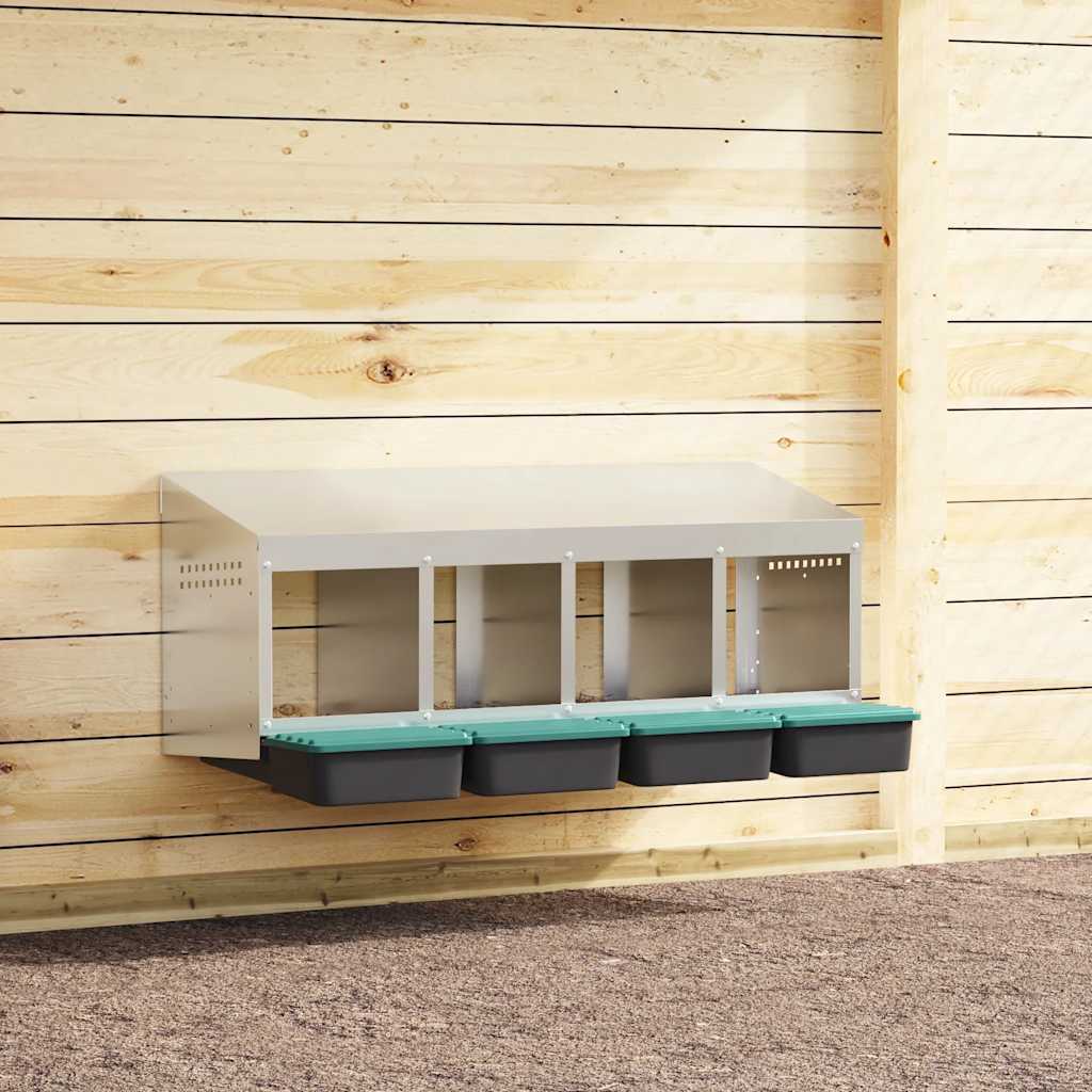 Abrollnest Hühner 4-fach Legenest Metall 106x50x46 cm Wandmontage Eierfach