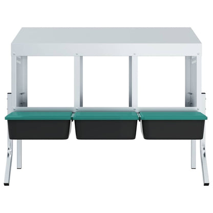 Abrollnest Hühner 3-fach Legenest Metall 83,5x50x68 cm höhenverstellbar
