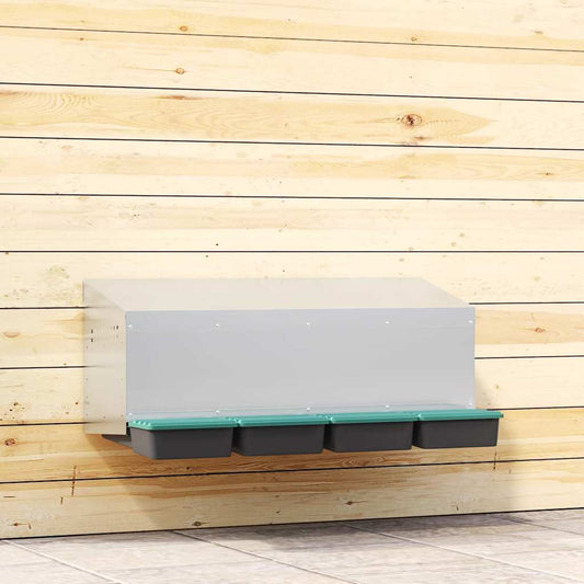 Abrollnest Hühner 4-fach Legenest Metall 106x50x46 cm Wandeinbau Eierfach