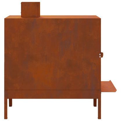 Outdoor Holzofen Cortenstahl Campingofen Kochofen 35x50x60 cm mit Rauchabzug