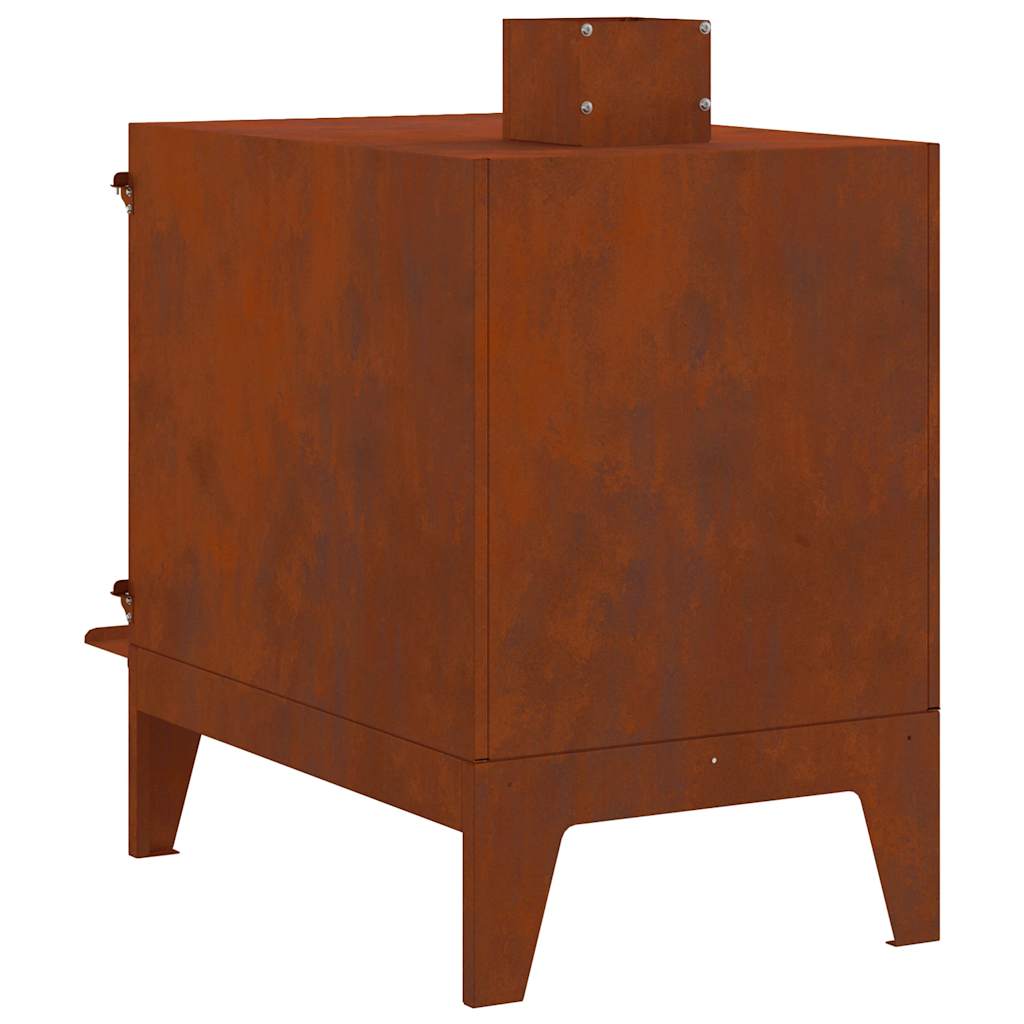 Outdoor Holzofen Cortenstahl Campingofen Kochofen 35x50x60 cm mit Rauchabzug