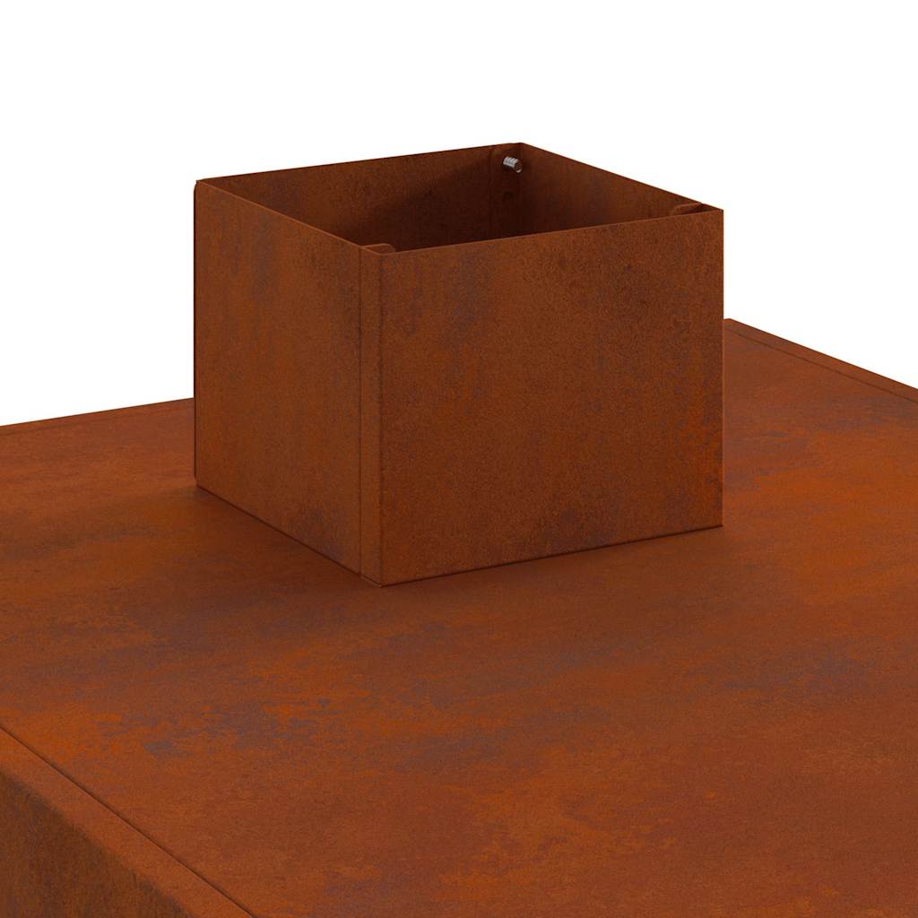 Outdoor Holzofen Cortenstahl Campingofen Kochofen 35x50x60 cm mit Rauchabzug