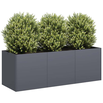 Hochbeet Pflanzkübel Anthrazit 120x40x40 cm Kaltgewalzter Stahl Gartenbeet
