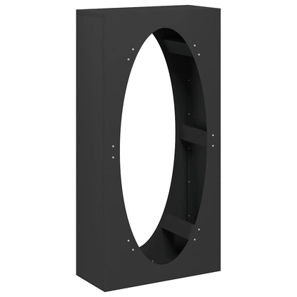 Brennholzregal Schwarz 50x23x100 cm Kaltgewalzter Stahl Feuerholzständer