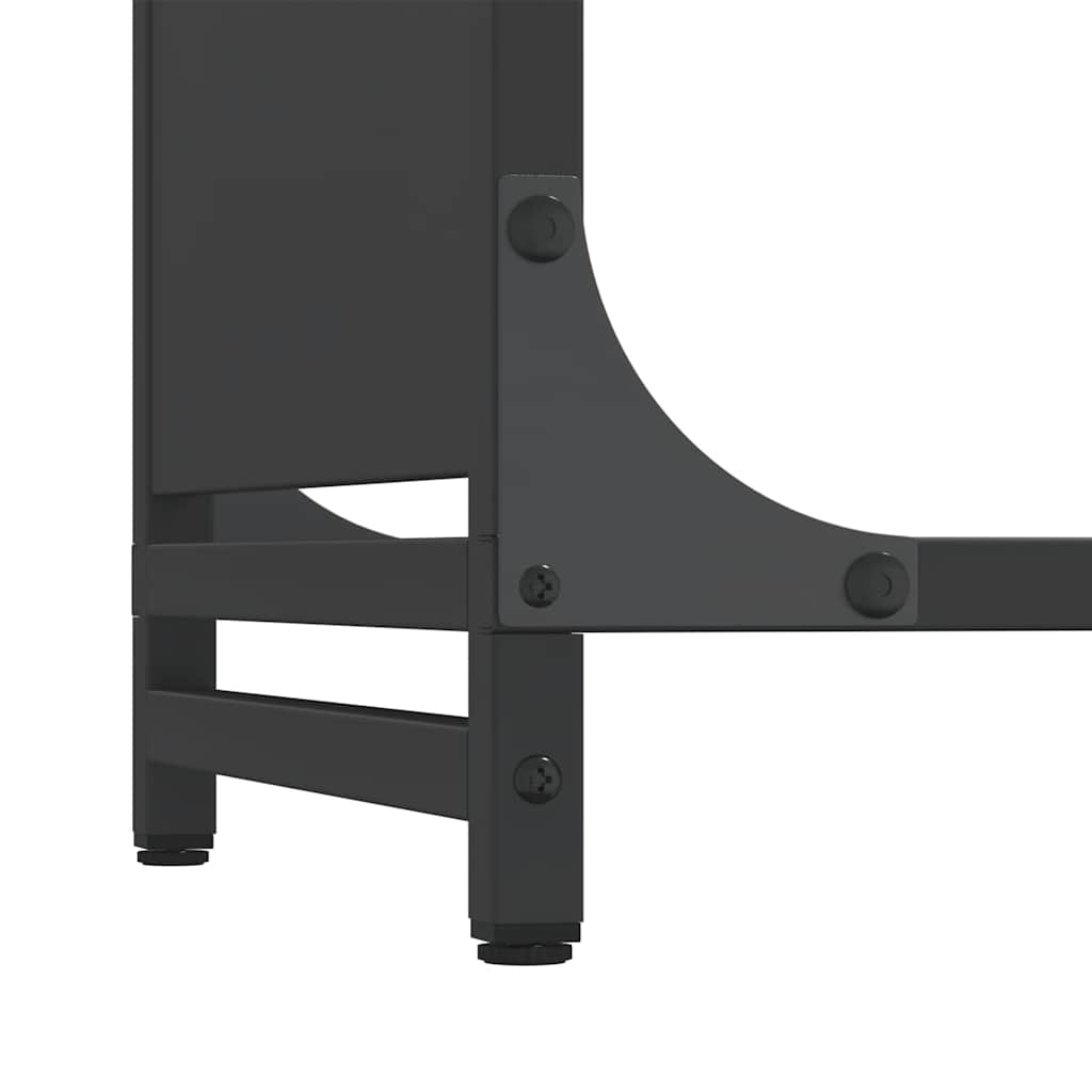 Brennholzregal Schwarz 44x28x65 cm Kaltgewalzter Stahl Feuerholzständer
