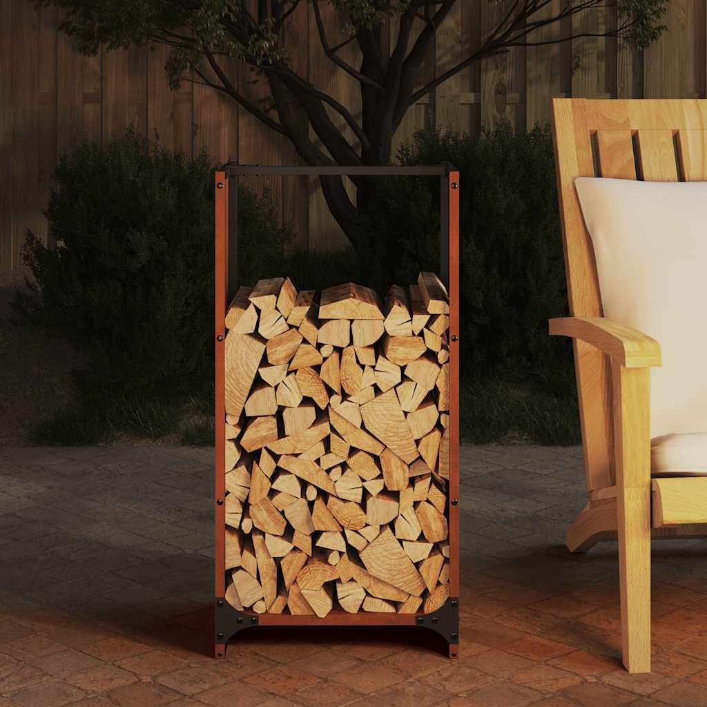 Kaminholzregal Brennholzregal 40x30x80 cm Wetterfeststahl Cortenstahl Rostoptik