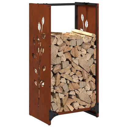Kaminholzregal Brennholzregal 40x30x80 cm Wetterfeststahl Cortenstahl Rostoptik
