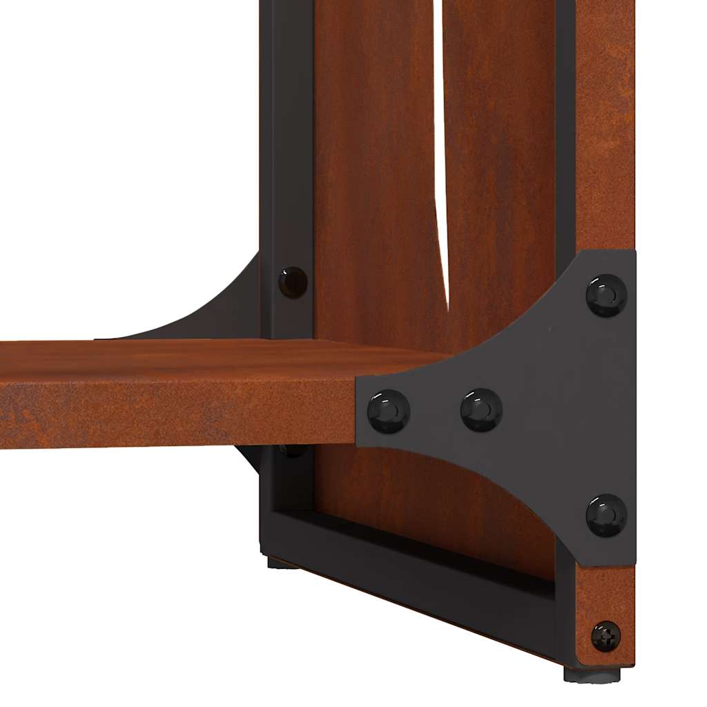 Kaminholzregal Brennholzregal 40x30x80 cm Cortenstahl Rostoptik 30 kg