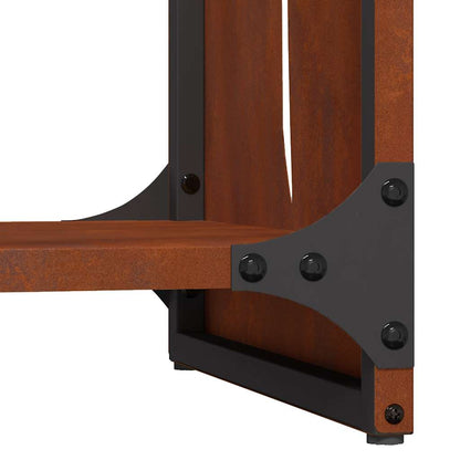 Kaminholzregal Brennholzregal 40x30x80 cm Cortenstahl Rostoptik 30 kg