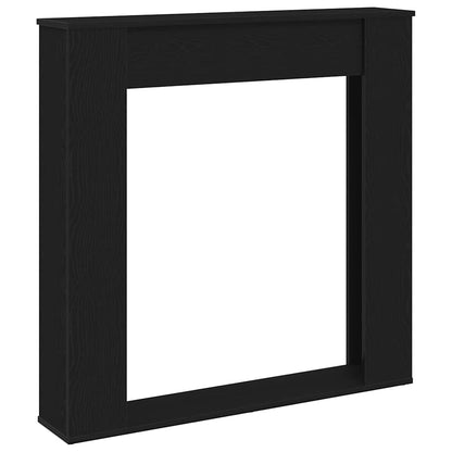 Kaminkonsole Elektrokamin Kaminrahmen 100x20x100 cm Schwarz Eiche Holzwerkstoff