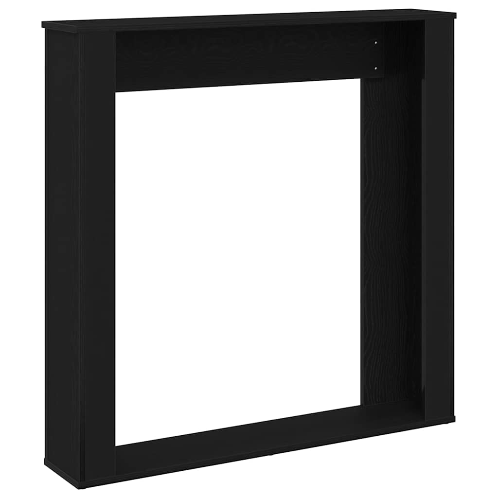 Kaminkonsole Elektrokamin Kaminrahmen 100x20x100 cm Schwarz Eiche Holzwerkstoff