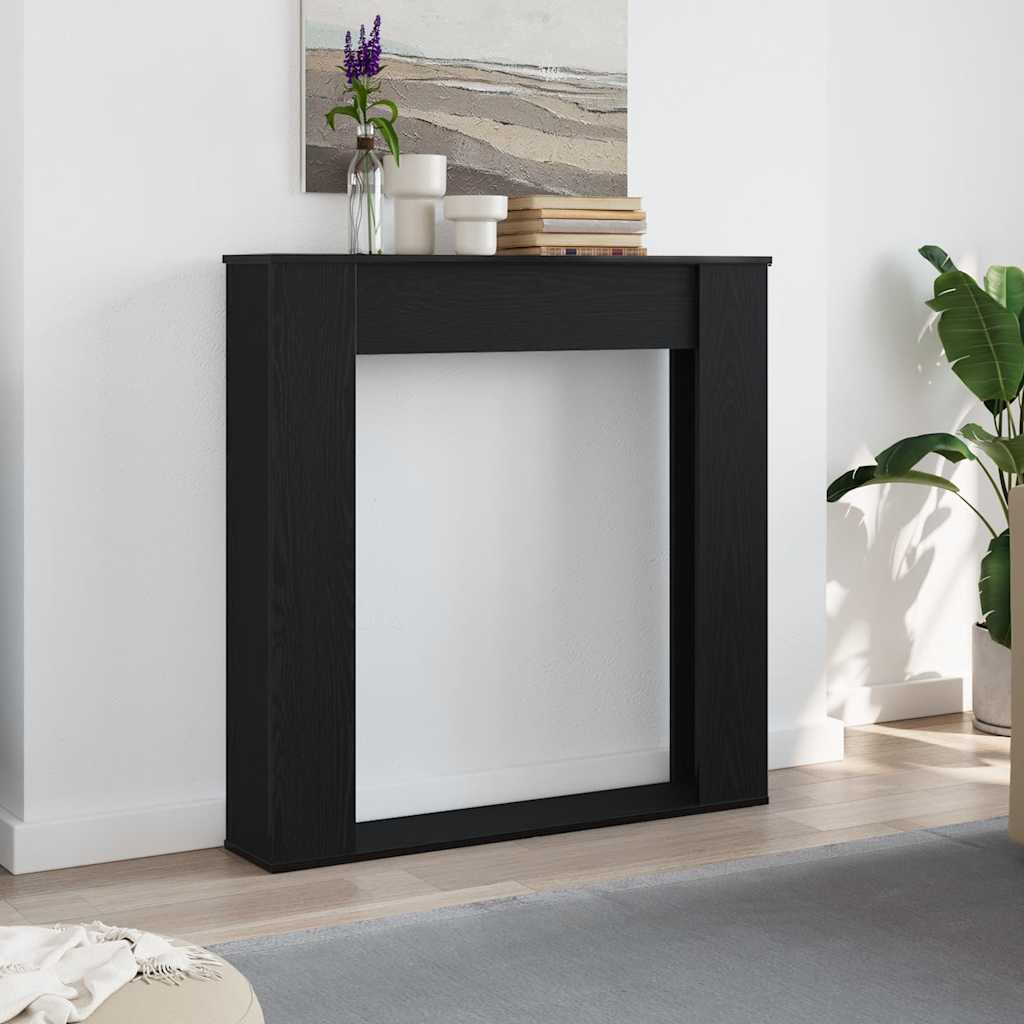 Kaminkonsole Elektrokamin Kaminrahmen 100x20x100 cm Schwarz Eiche Holzwerkstoff