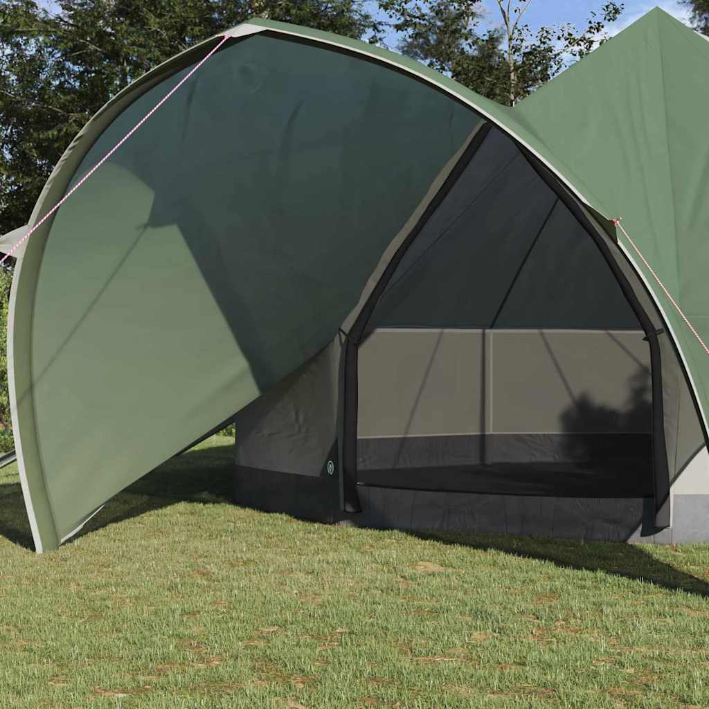 Teepee Zelt mit Dach Grün und Grau 600 x 600 x 347 cm wasserdicht winddicht