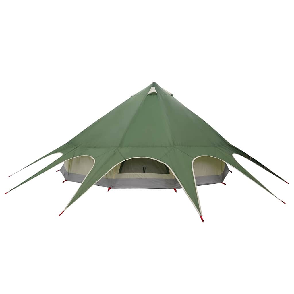 Teepee Zelt mit Dach Grün und Grau 600 x 600 x 347 cm wasserdicht winddicht