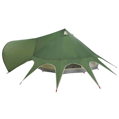 Teepee Zelt mit Dach Grün und Grau 600 x 600 x 347 cm wasserdicht winddicht
