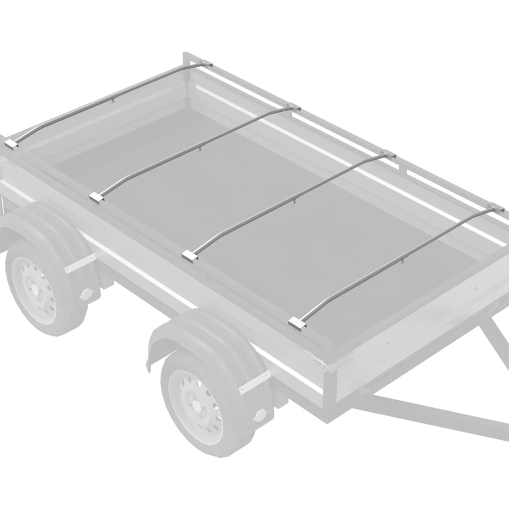 Anhänger-Planenbügel für flache Planenhalterung 4 Stück Silber 100-145 cm